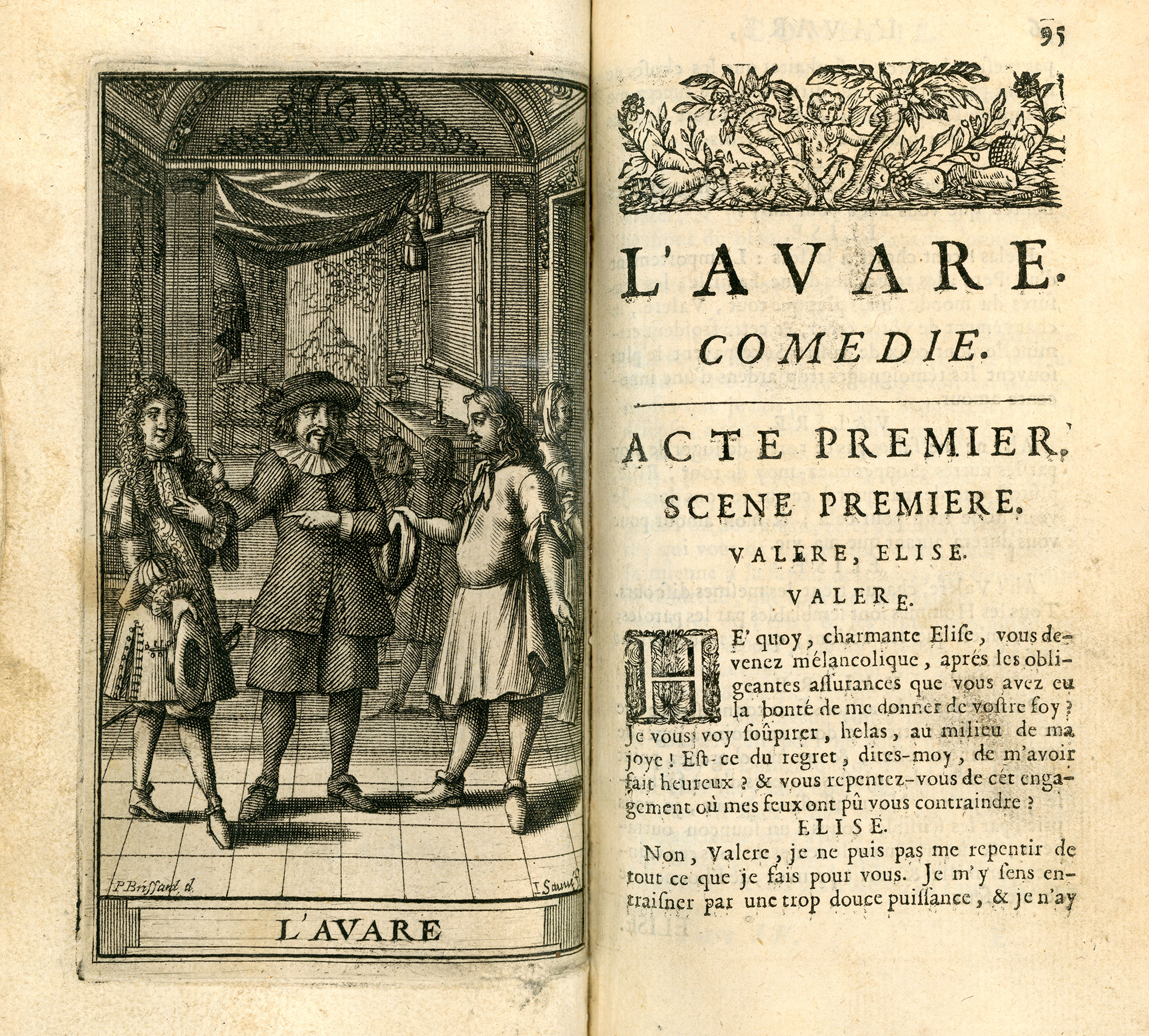Frontispice et début de l'acte I de la pièce
