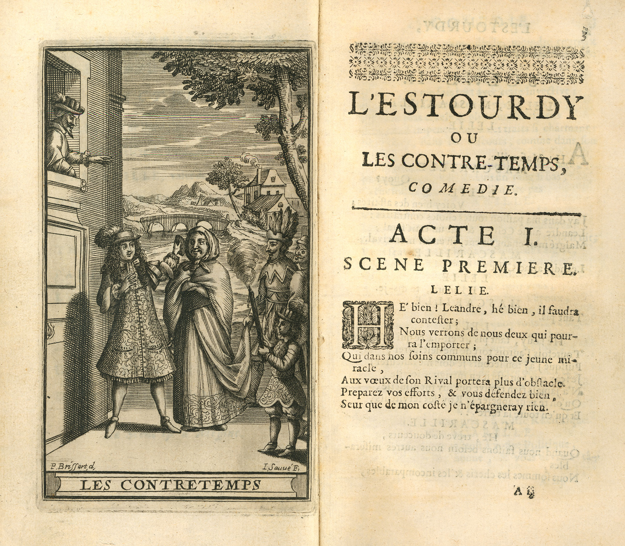 Frontispice et début de l'acte I de la pièce