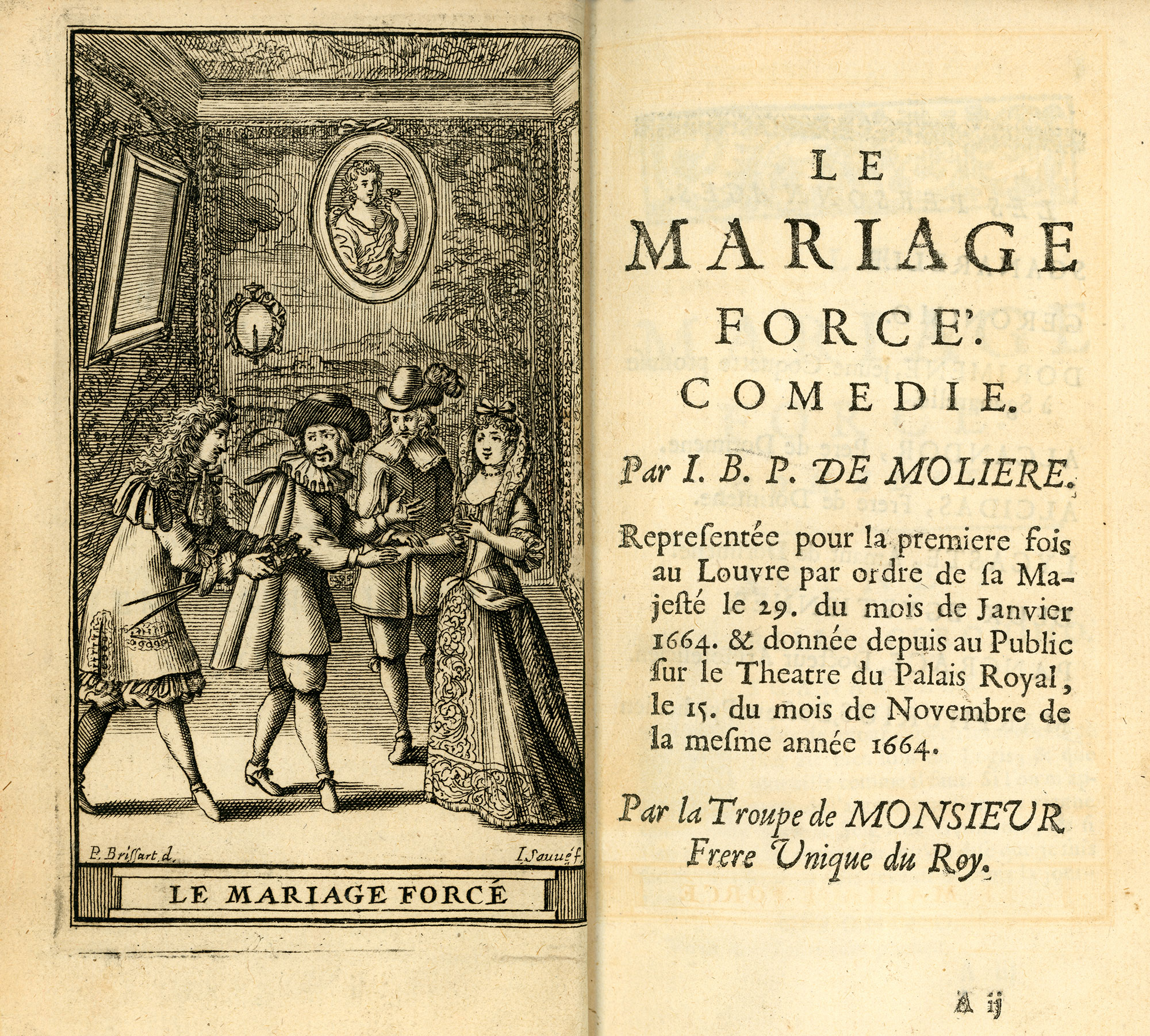 Frontispice et page de titre de la pièce