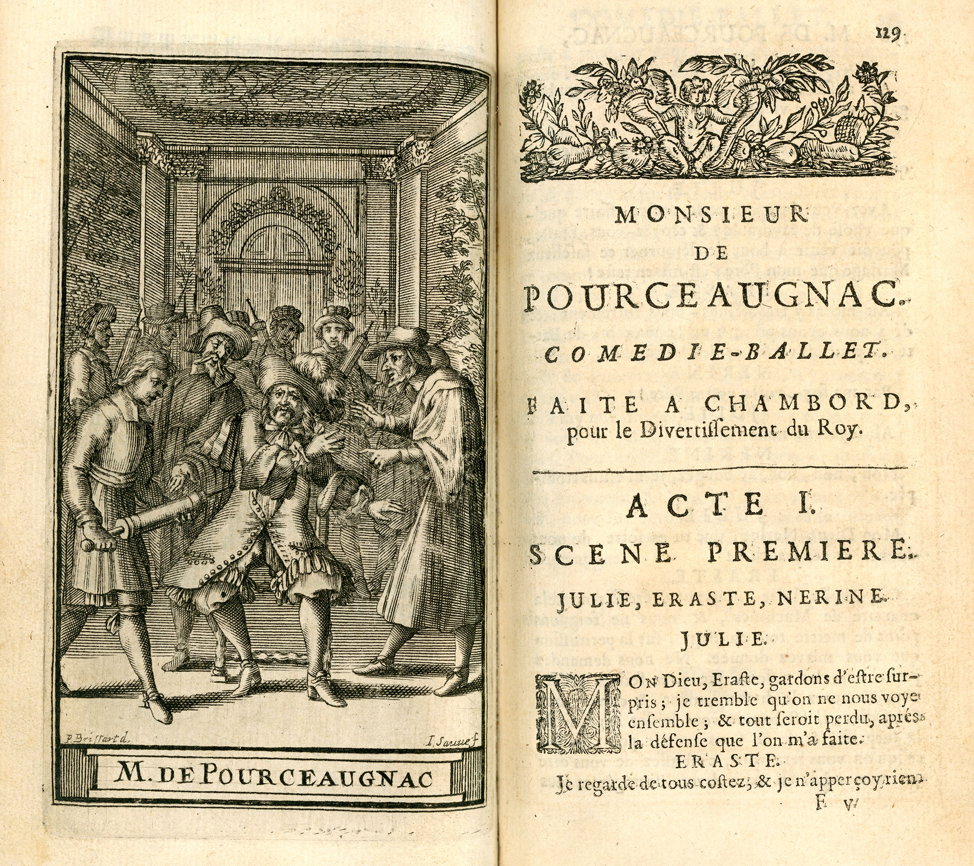 Frontispice et début de l'acte I de la pièce
