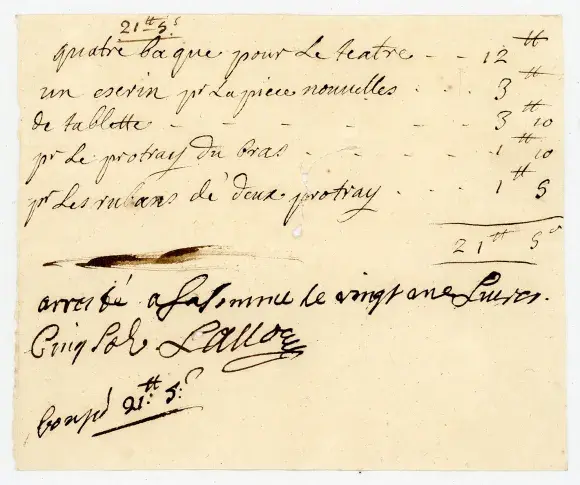 Mémoire signé de Lavoy, 1708