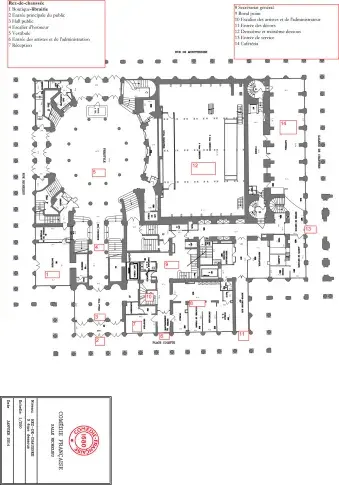 Salle Richelieu, plan du rez-de-chaussée, janvier 2014
