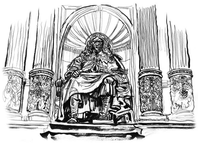 Statue de Molière, dessin de Damien Roudeau