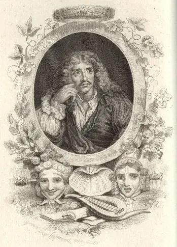 Molière / gravure sur acier par Hopwood