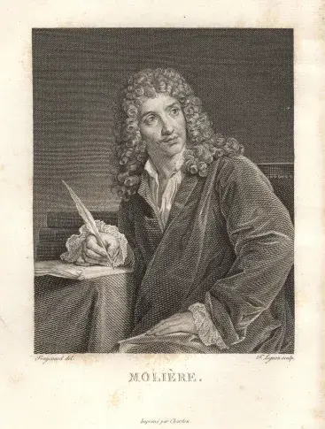 Molière / gravure de F. Lignon, dessin de Fragonard, imprimé par Chardon