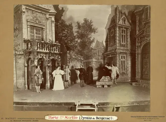 « Cyrano de Bergerac » au Théâtre de la Porte Saint-Martin, 1897. Photo. H. Mairet