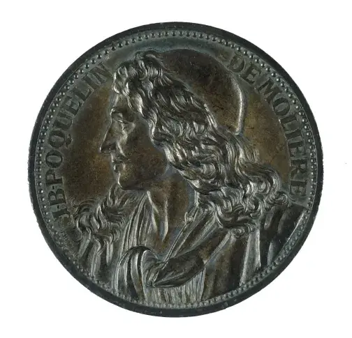 Molière, médaille en argent gravée par Jules-Clément Chaplain