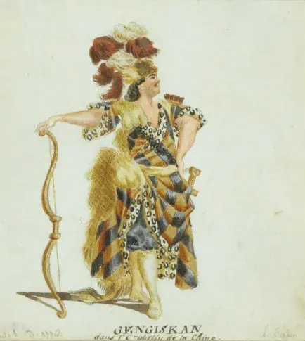 Lekain en Gengis Khan ("L’Orphelin de la Chine" de Voltaire), par Fesch et Whirsker, 1770-1788