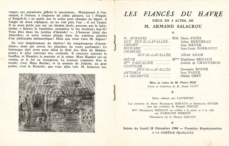 Programme des "Fiancés du Havre"