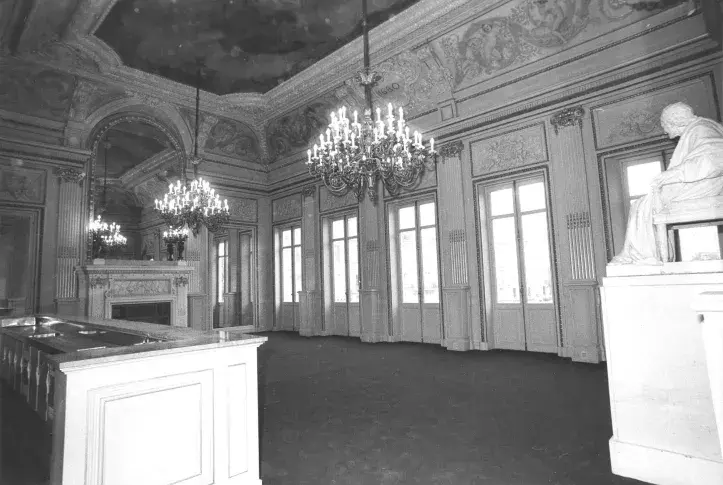 Salle Richelieu, le foyer du public, 1976