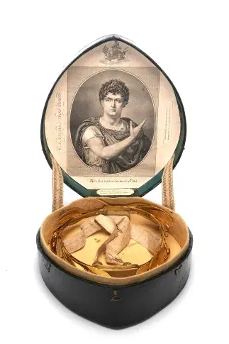 Couronne de laurier portée par Talma dans le rôle de Néron (« Britannicus » de Jean Racine), [1814]