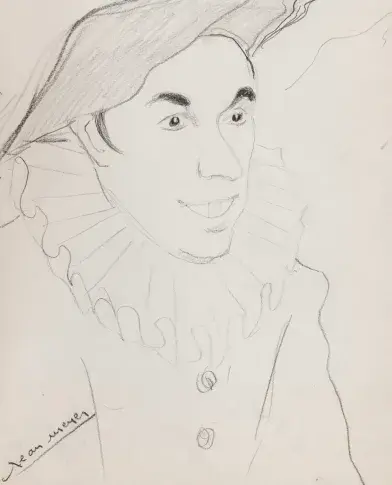 Jean Meyer dans "Le Bourgeois gentilhomme", dessin de Nikolaï Sokolov