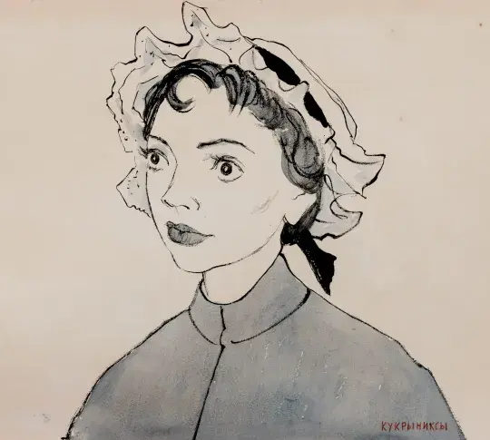 Micheline Boudet dans "Poil de carotte", dessin de Nikolaï Sokolov