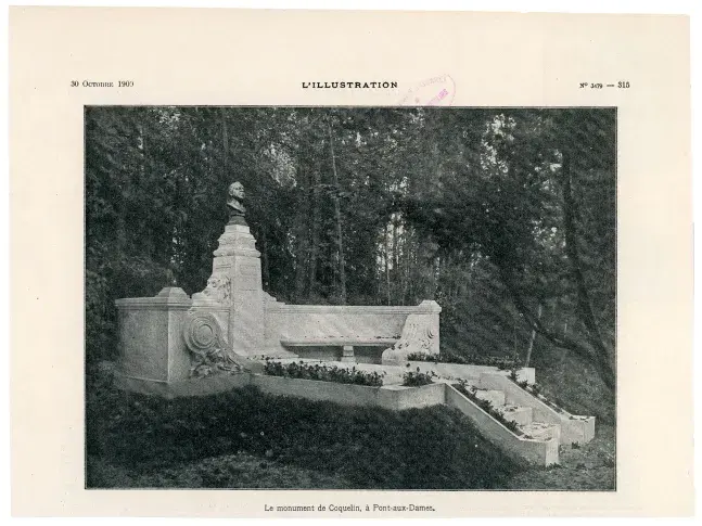Le monument de Coquelin aîné à Pont-aux-Dames