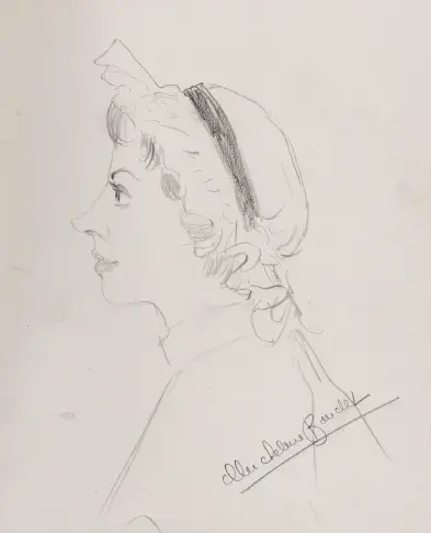 Micheline Boudet dans "Poil de carotte", dessin de Nikolaï Sokolov