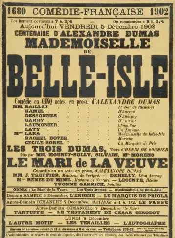Affiche du 5 décembre 1902