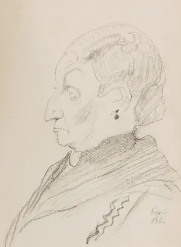 Berthe Bovy dans "Poil de carotte", dessin de Nikolaï Sokolov
