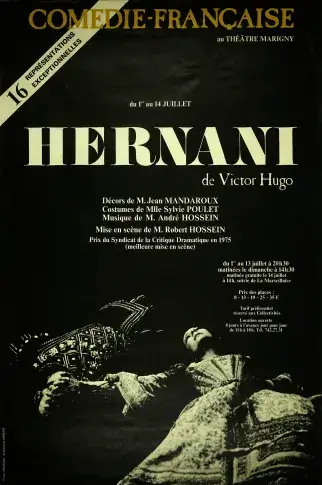 Affiche d’"Hernani", 1974, Théâtre Marigny