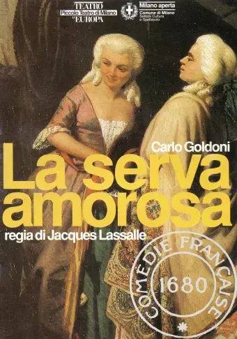 Programme de la tournée en Italie, à Milan, 1993. "La Serva amorosa" de Carlo Goldoni