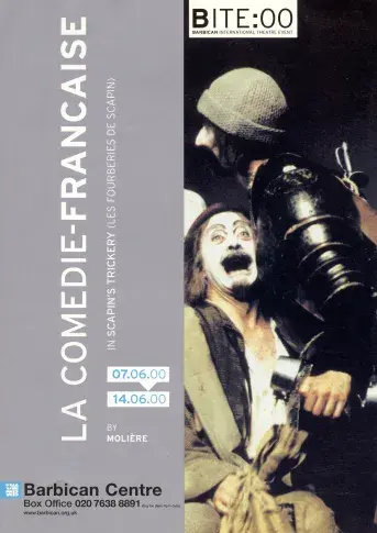 Programme de la tournée en Angleterre, à Londres, 2000. "Les Fourberies de Scapin" de Molière