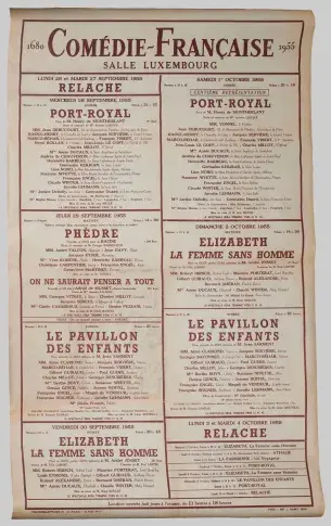 Affiche de septembre-octobre 1955