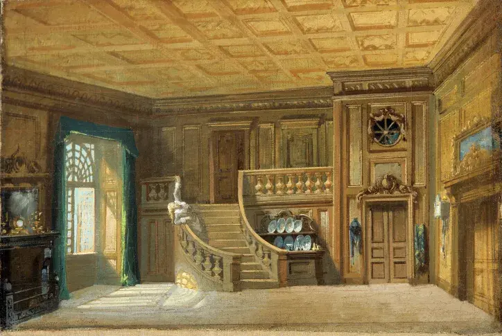 « Chatterton » d’Alfred de Vigny : chambre de Kitty Bell, salon riche / Duvignaud et Gabin, 1877