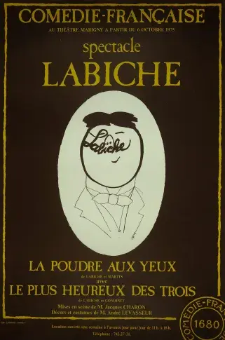 Affiche du Spectacle Labiche, 1975, Théâtre Marigny