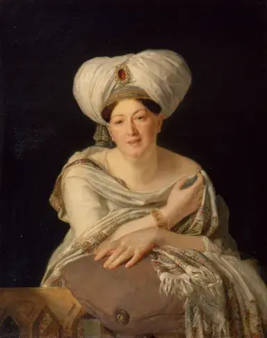 Lucinde Paradol dans le rôle d’Idamé (« L’Orphelin de la Chine » de Voltaire), huile sur toile de Sébastien Dulac, 1827