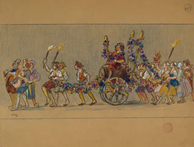 Maquette de costume de Charles Bétout pour « Jean de La Fontaine » de Gendreau et Guillot de Saix, 1923