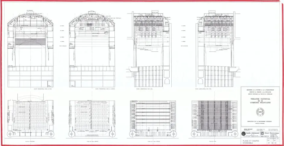 Salle Richelieu, plan de rénovation des cintres, 1994