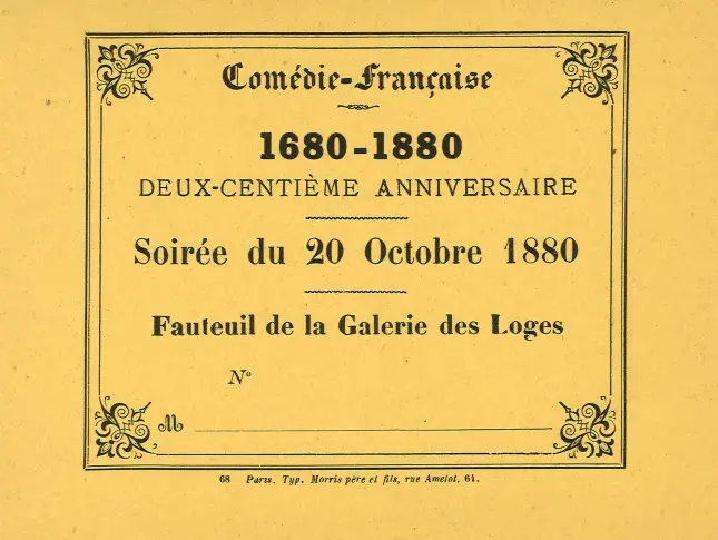 Billet, 20 octobre 1880