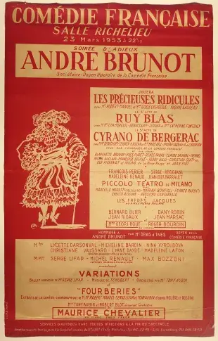 Soirée d’adieux d’André Brunot, 23 mars 1953