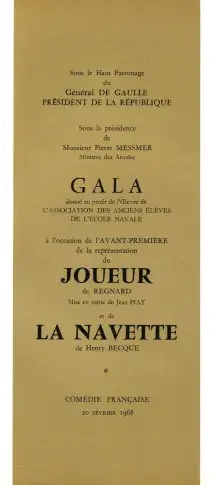 Programme de gala, 20 février 1968