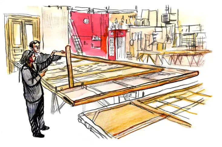 L’atelier de construction de Sarcelles, dessin de Damien Roudeau
