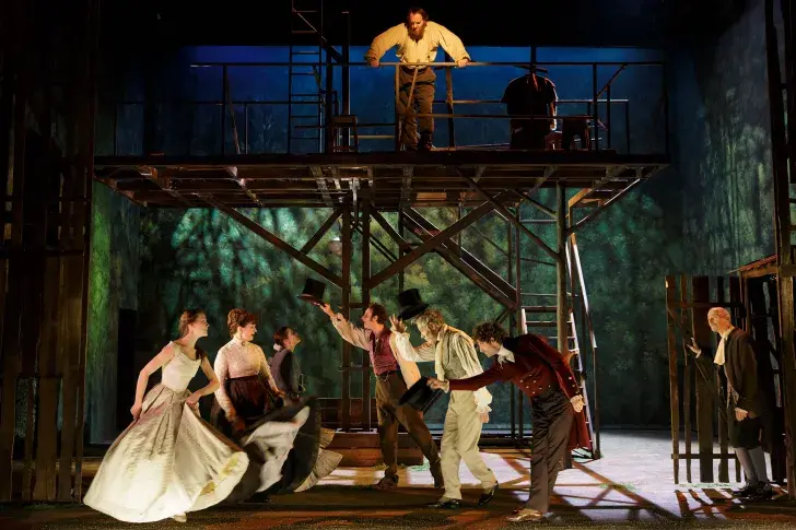 « George Dandin » de Molière, mise en scène d'Hervé Pierre, travail chorégraphique de Cécile Bon, Théâtre du Vieux-Colombier, 2014