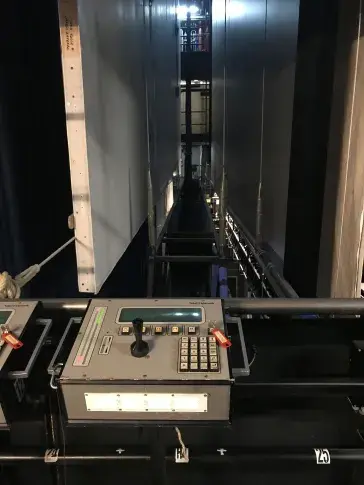 Boitier de commande des cintres. Salle Richelieu, 2020