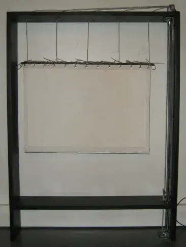 Équipe contrebalancée : maquette en bois réalisée par les machinistes de la Comédie-Française à l’occasion de l’exposition Machinerie de théâtre (Studio-Théâtre, 2009)