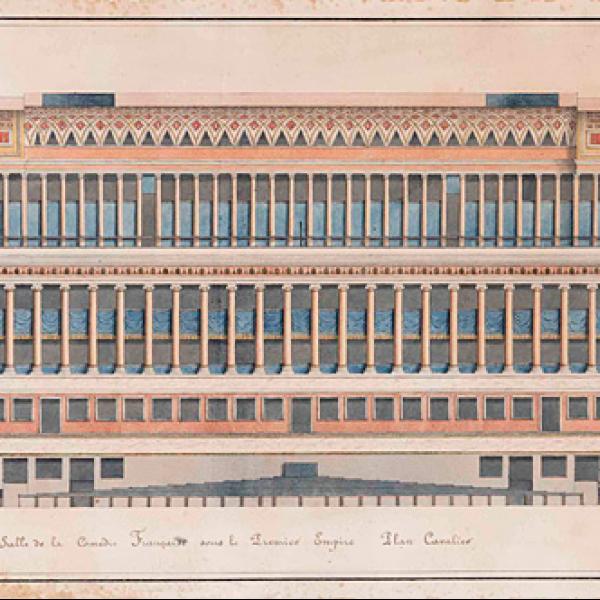 05.30.1799---Th&eacute;&acirc;tre-de-la-R&eacute;publique,-coupe-transversale,-par-Moreau,-1799-(PLAN-RICH-0003)---photo