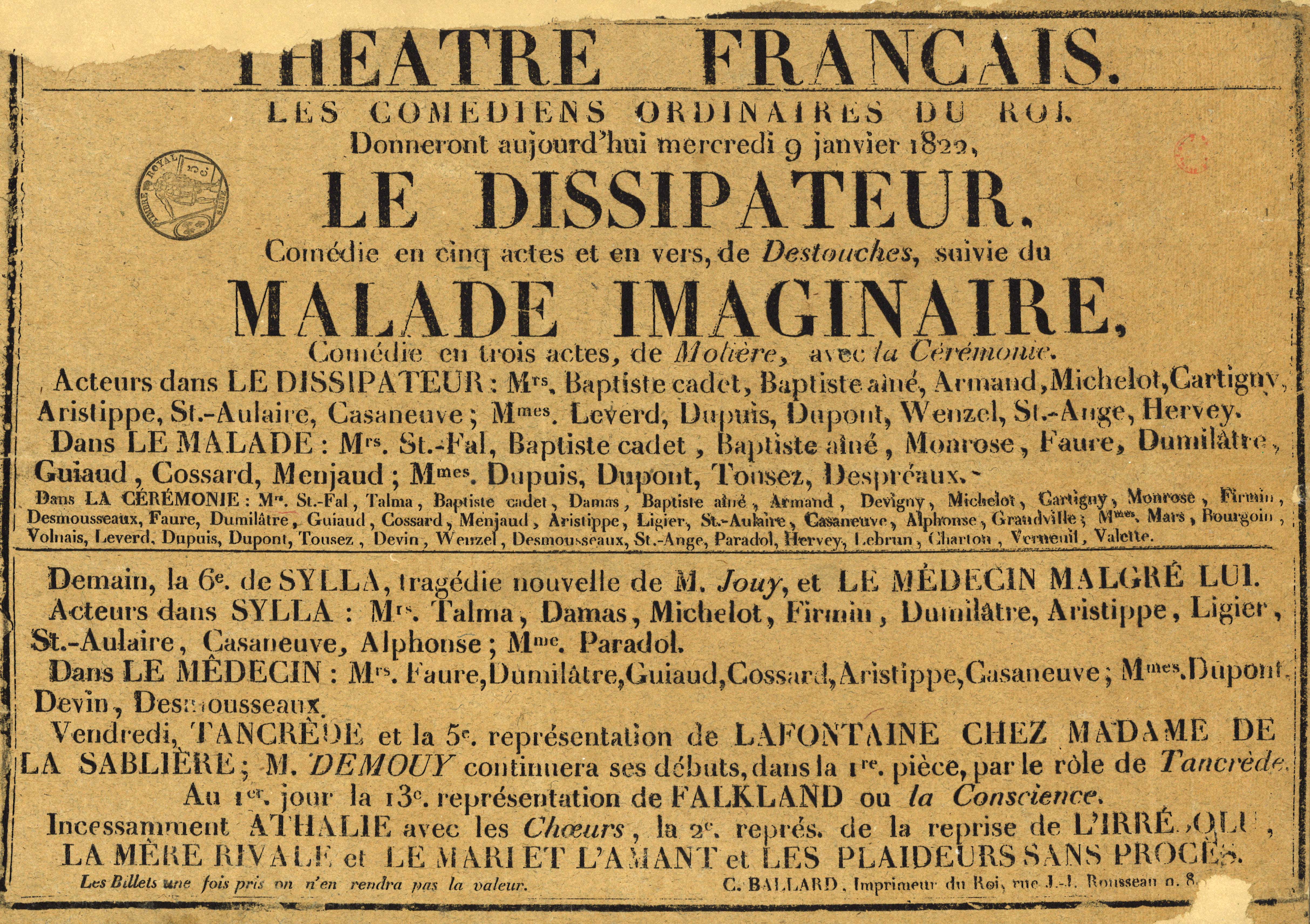 10-affiche-1822-dissipateur-malade-imaginaire
